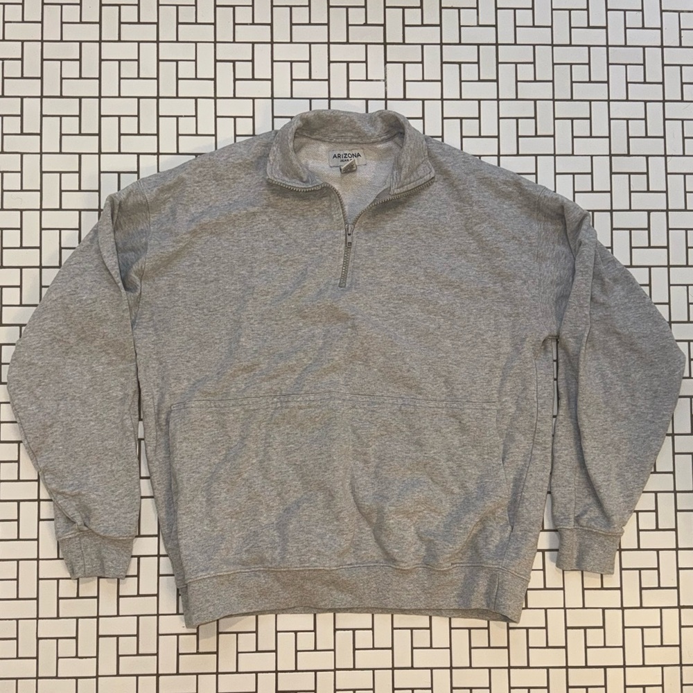 Arizona Jean Company Gray Zip Up Sweater Relaxed Fit